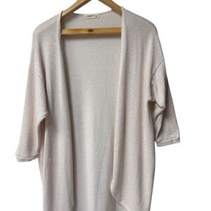 Ginger G Blush Pink Cardigan with Three-Quarter Sleeves